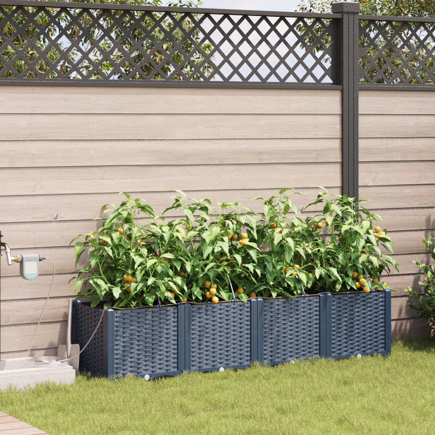 Garden Grey 160 x 40 x 37.5 cm Steel