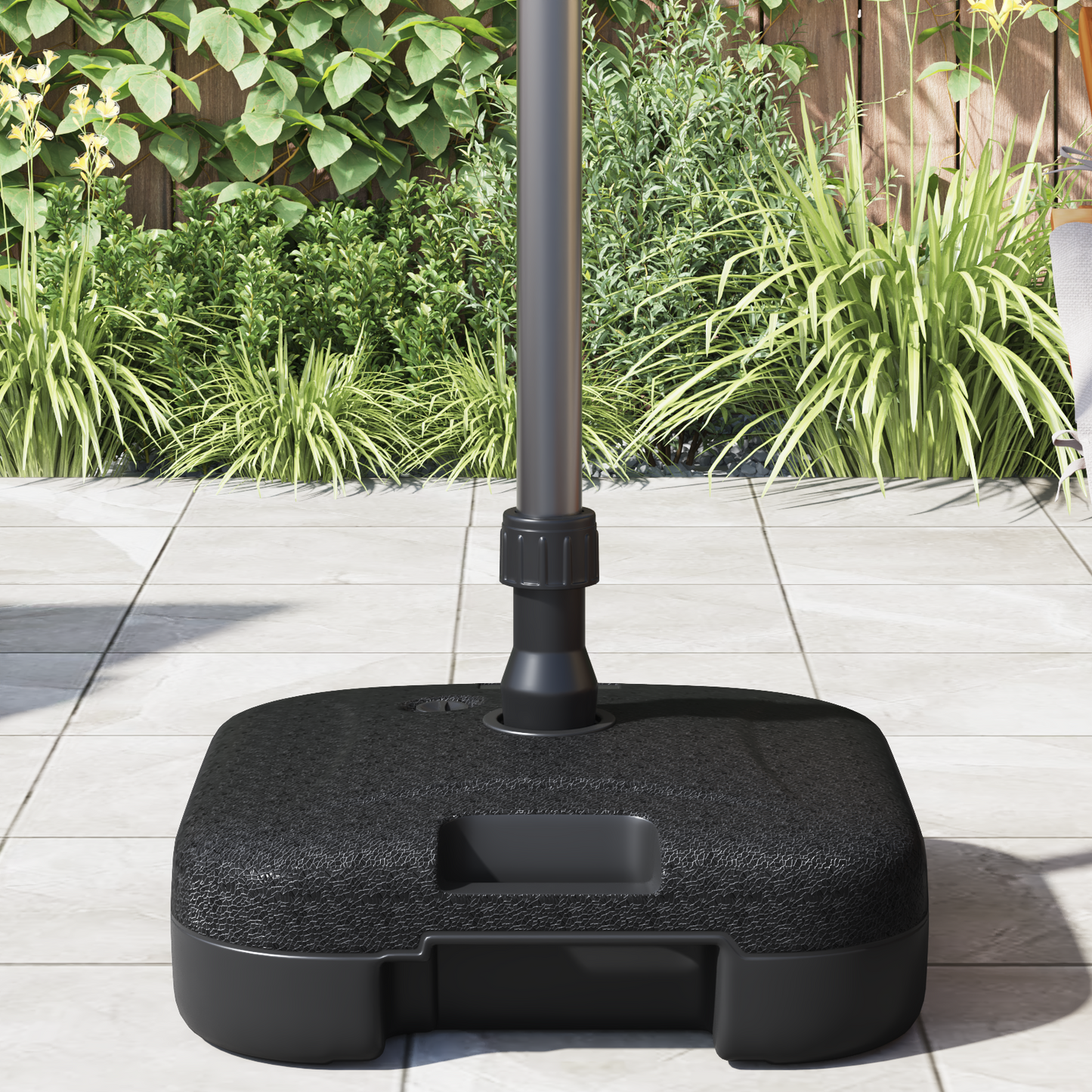 Outdoor Parasol Base Black 45 x 45 x 29.5 cm Plastic