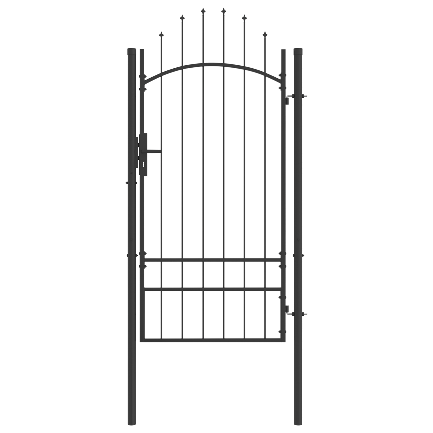 Garden Gate with Lock Grey 100 x 200 cm Steel