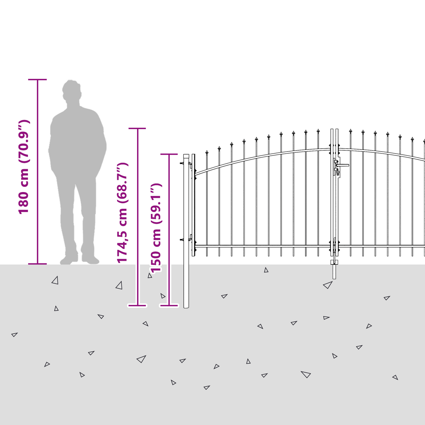 Garden Gate Black 125 x 400 cm