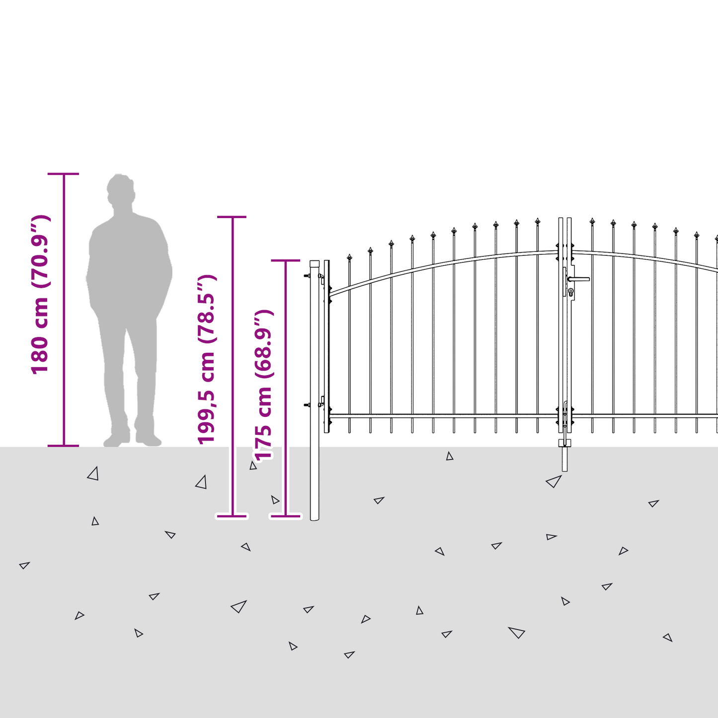 Garden Gate Black 150 x 400 cm