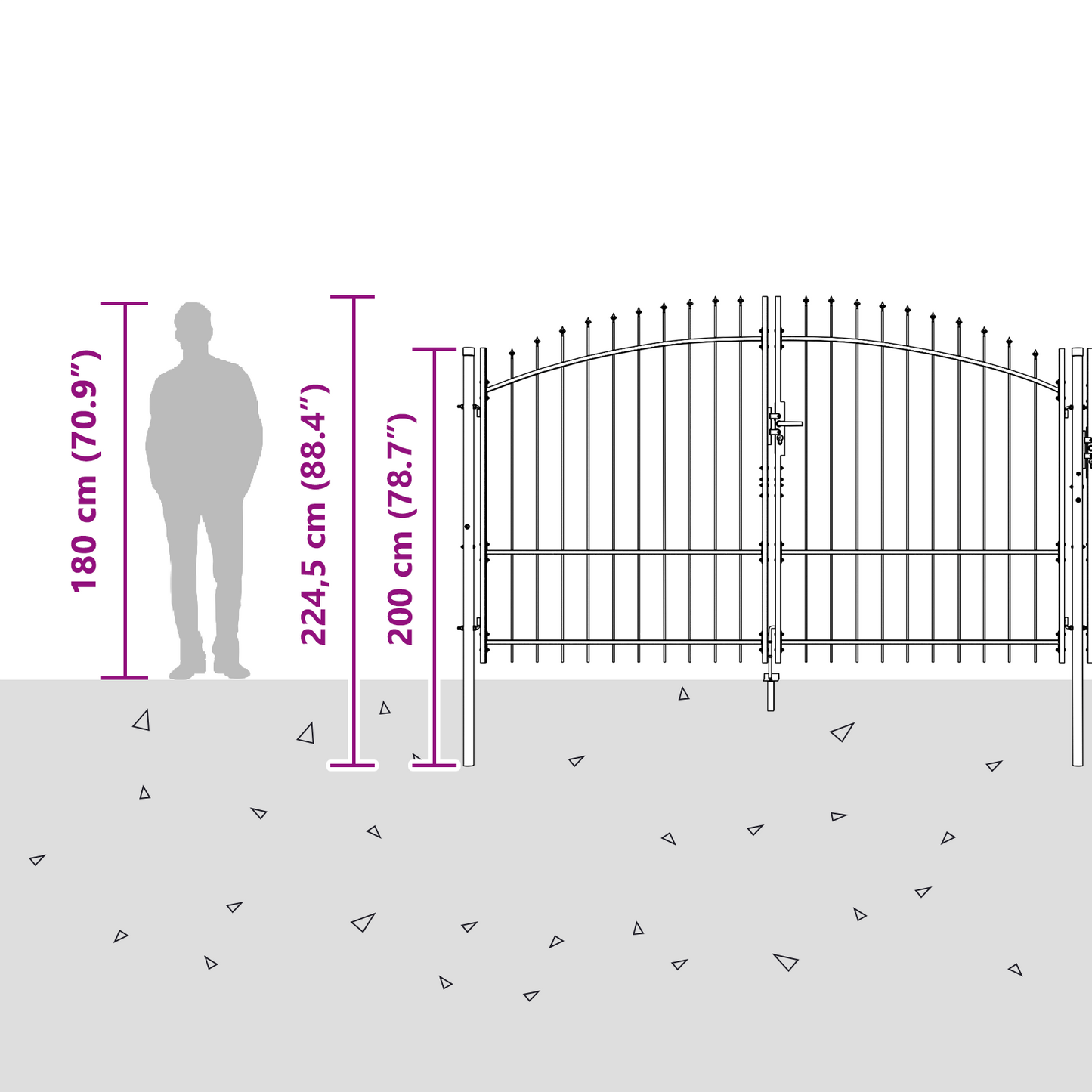 Garden Gate Black 175 x 400 cm