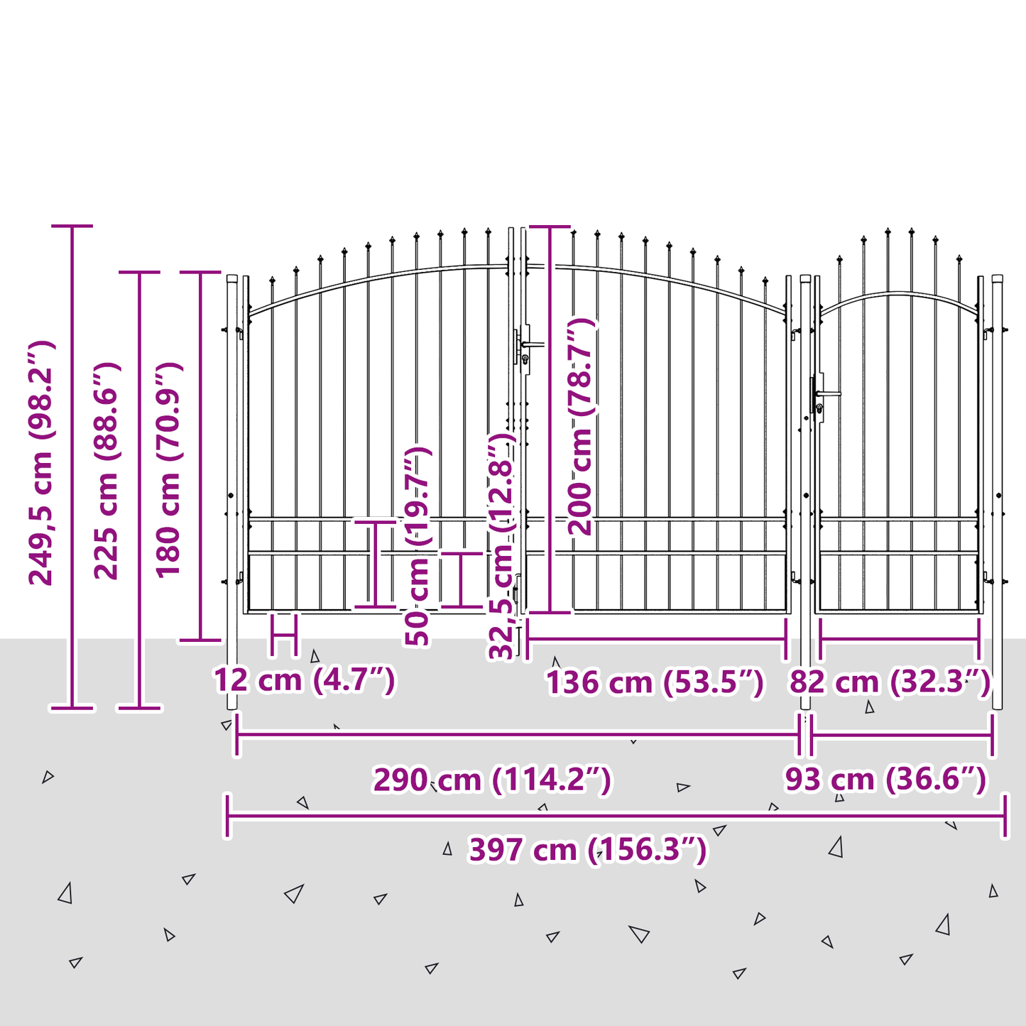 Garden Gate Black 195 x 400 cm