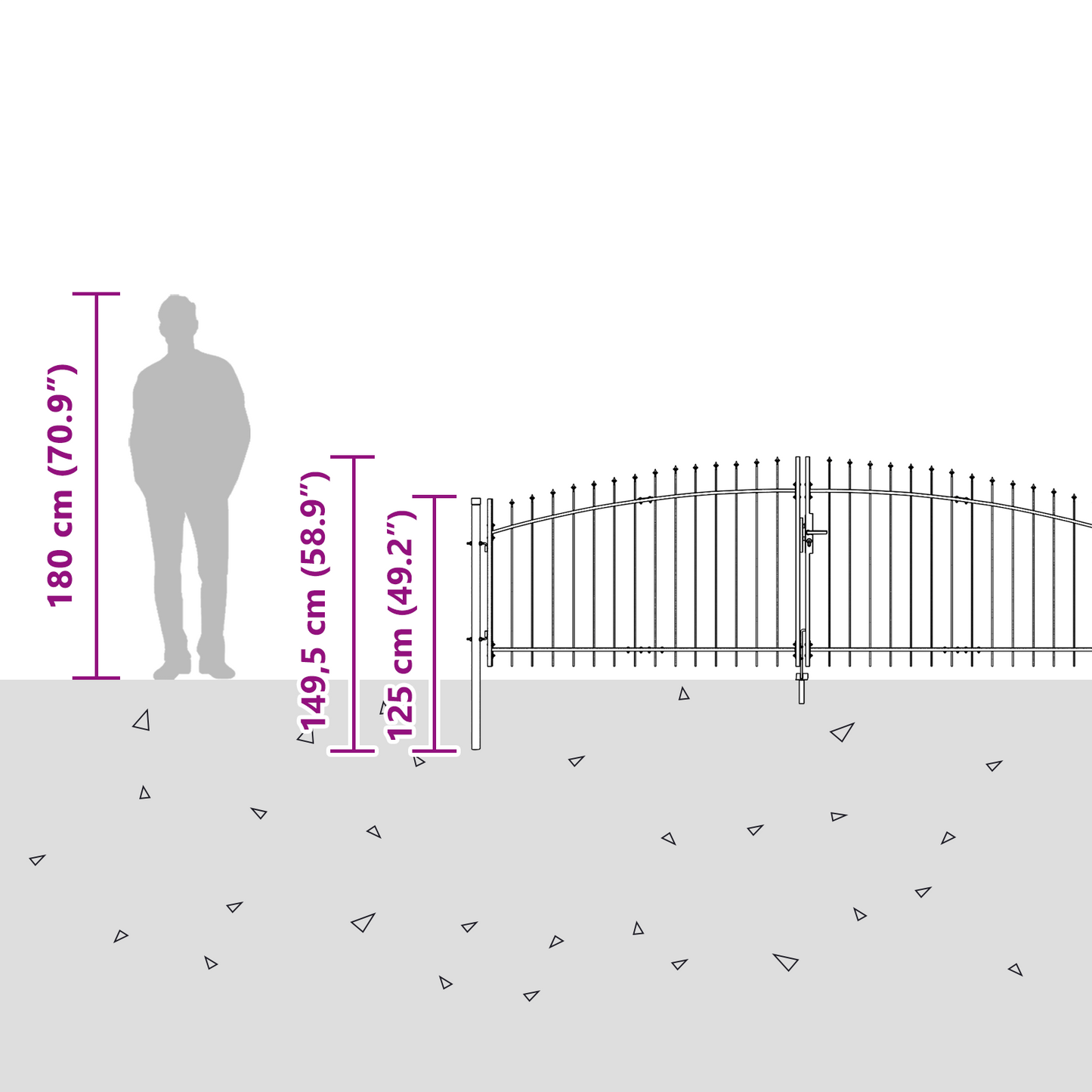 Garden Gate Black 100 x 500 cm