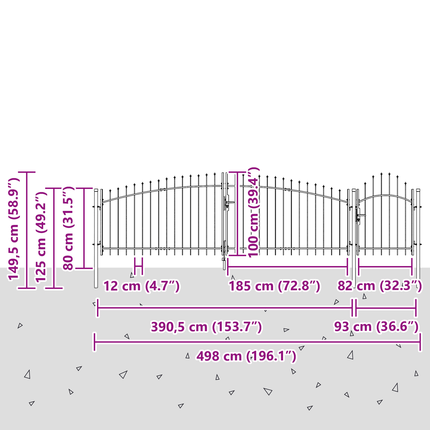 Garden Gate Black 100 x 500 cm