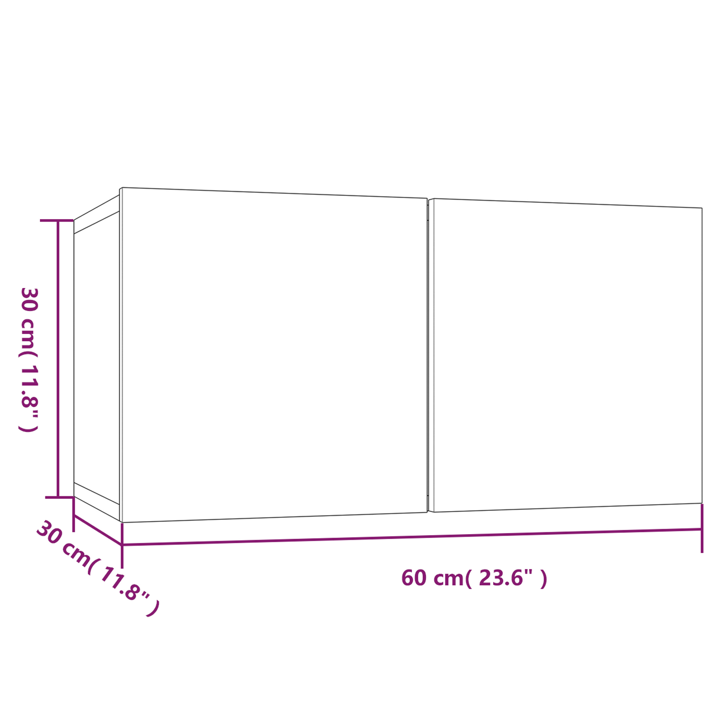 TV Cabinet 3 pcs Brown 60 x 30 x 30 cm Engineered wood