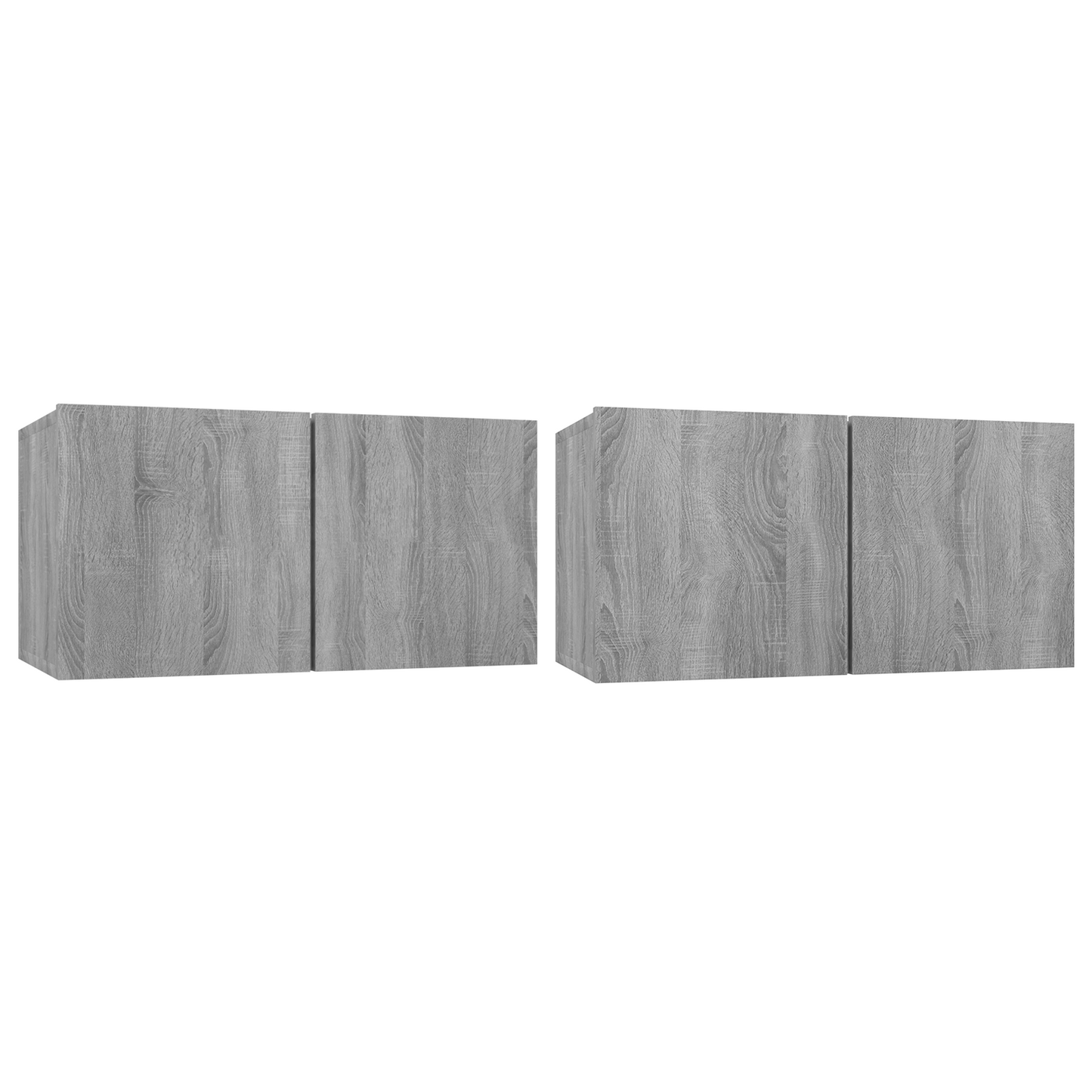 TV Cabinet 2 pcs Grey 60 x 30 x 30 cm Engineered wood