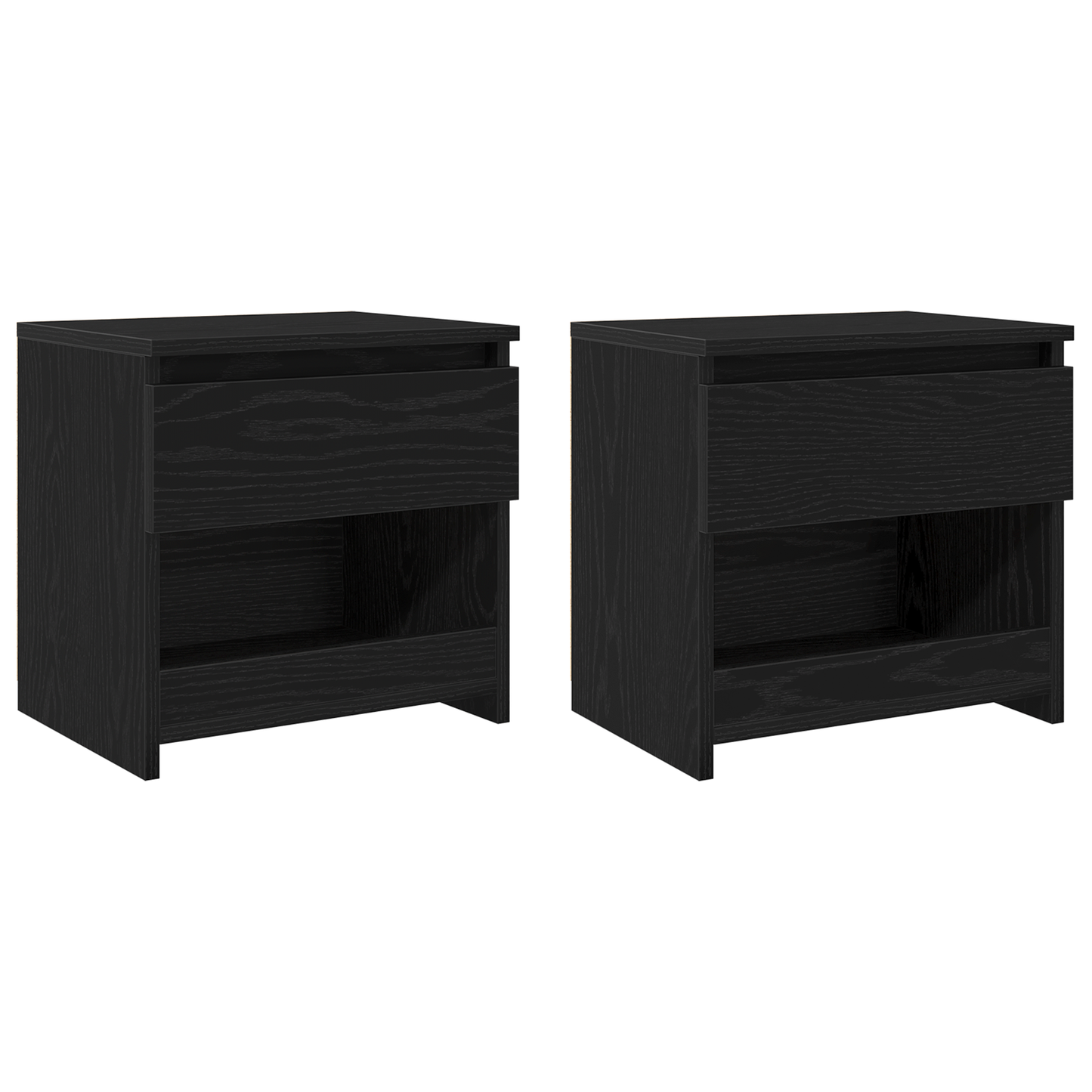Bedside Cabinet 2 pcs Black Oak 40 x 30 x 39 cm Engineered wood