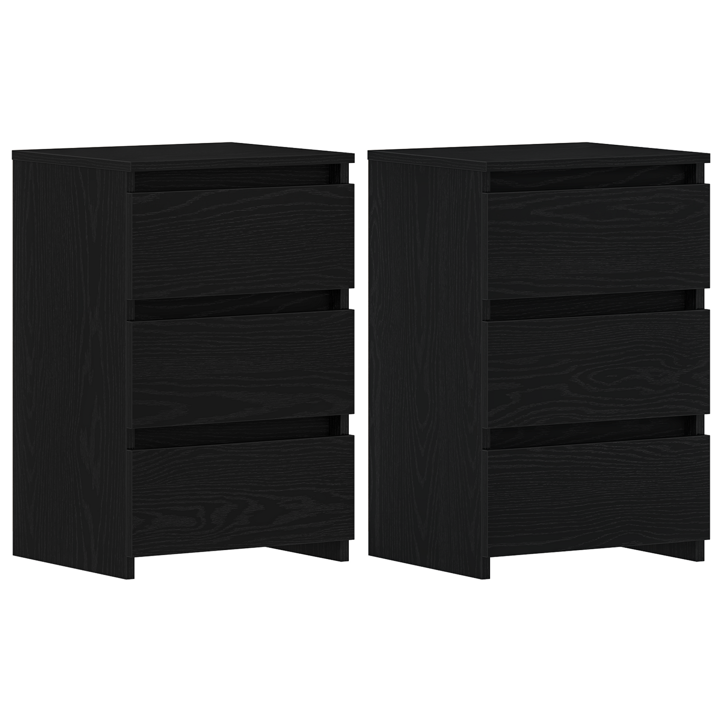 Bedside Cabinet with Drawer 2 pcs Black oak 40 x 35 x 62.5 cm