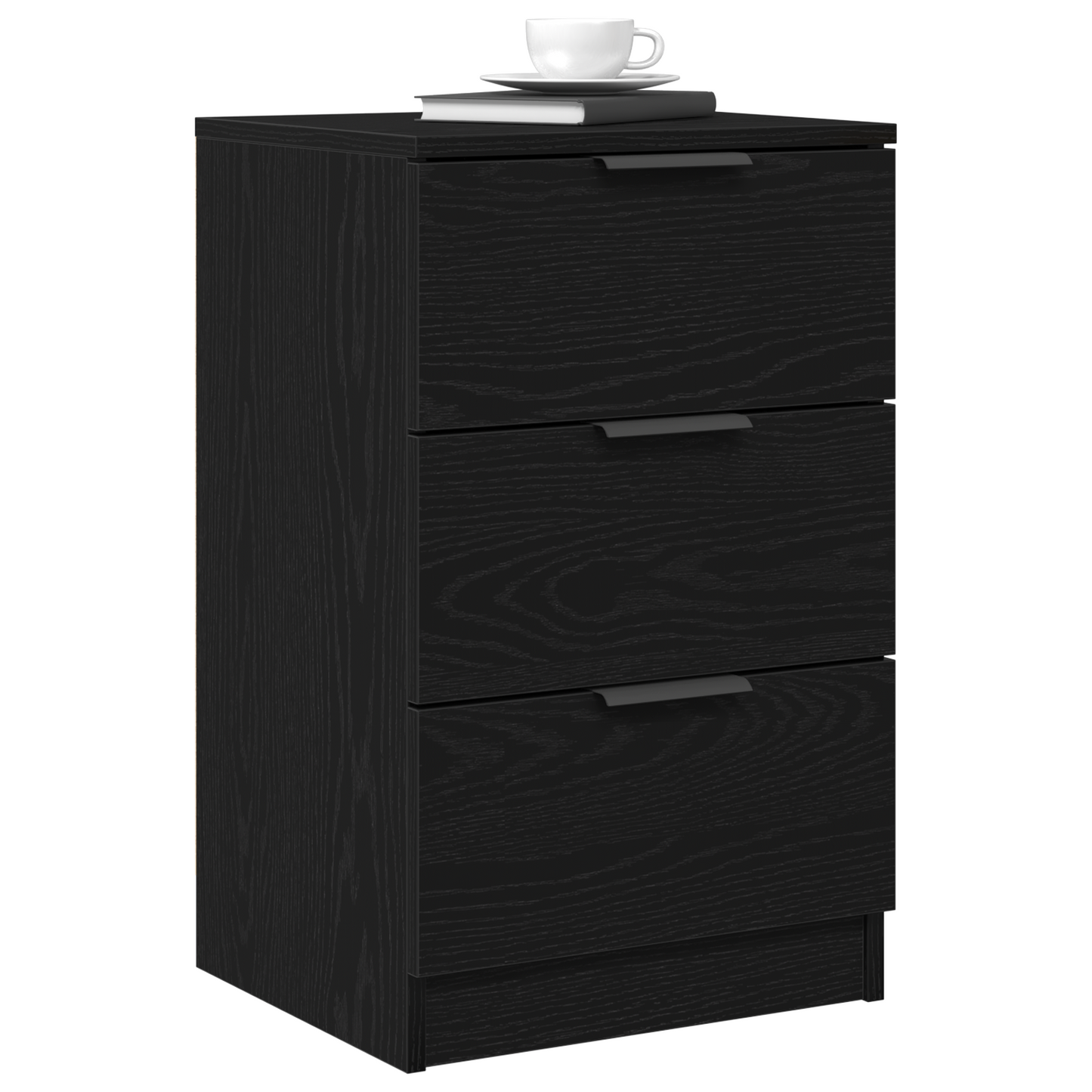 Bedside Cabinet Black oak 40 x 65 x 65 cm Engineered wood