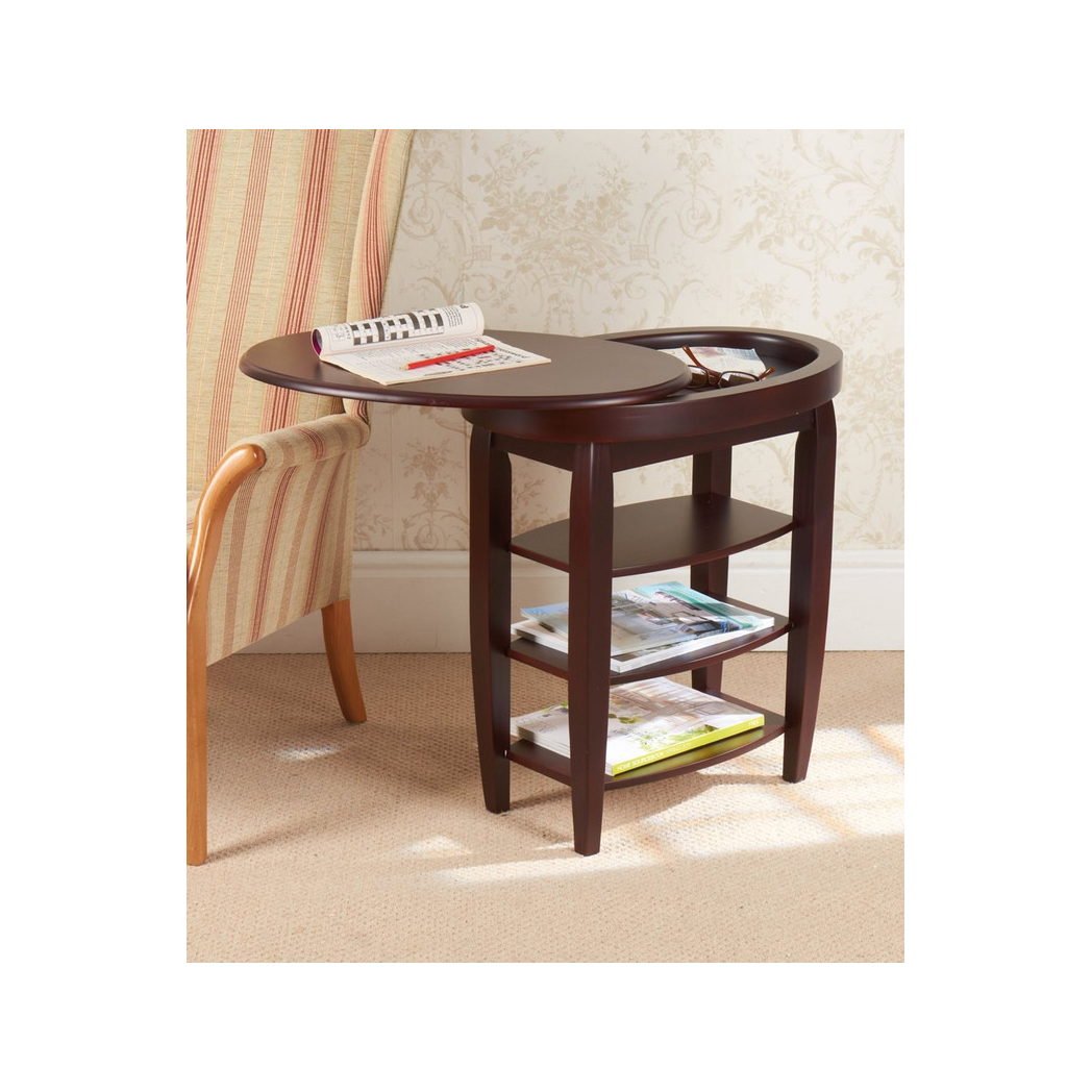 Swivel Top Side Table - Mahogany