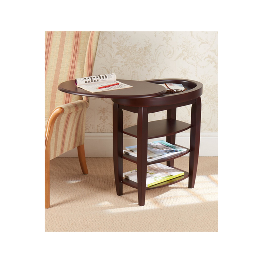 Swivel Top Side Table - Mahogany