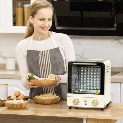 HOMCOM Convection Mini Oven Toaster Oven with Baking Tray Wire Rack Crumb Tray