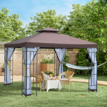 3x3m Gazebo Marquee Metal Party Tent Canopy Pavillion  Steel Frame