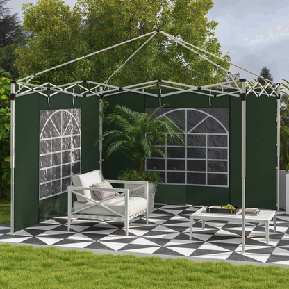 Outsunny 3x3(m) or 3x6m Pop Up Gazebo Side Panels Replacement, 2 Pack, Green