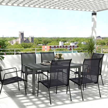 Outsunny Extending Garden Table with Slatted Top, 160/220 x 90 x 73 cm, Grey