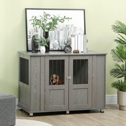 Dog Crate Kennel Cage for Extra Large Dog, Indoor End Table, Grey