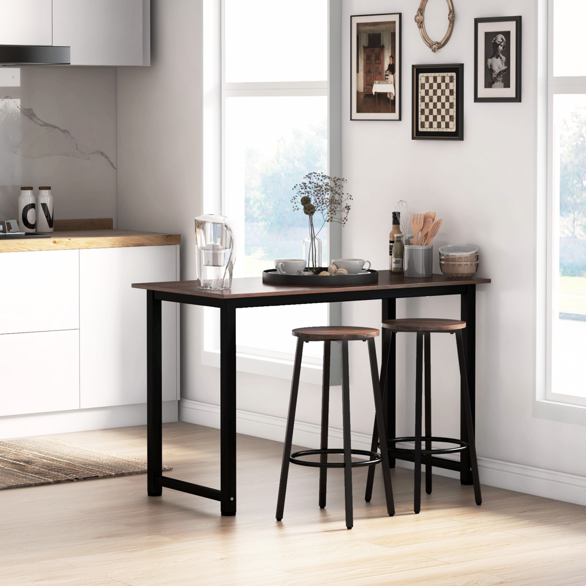 Bar Stools Set of 2 Counter Height Bar Stools for Dining Room Kitchen