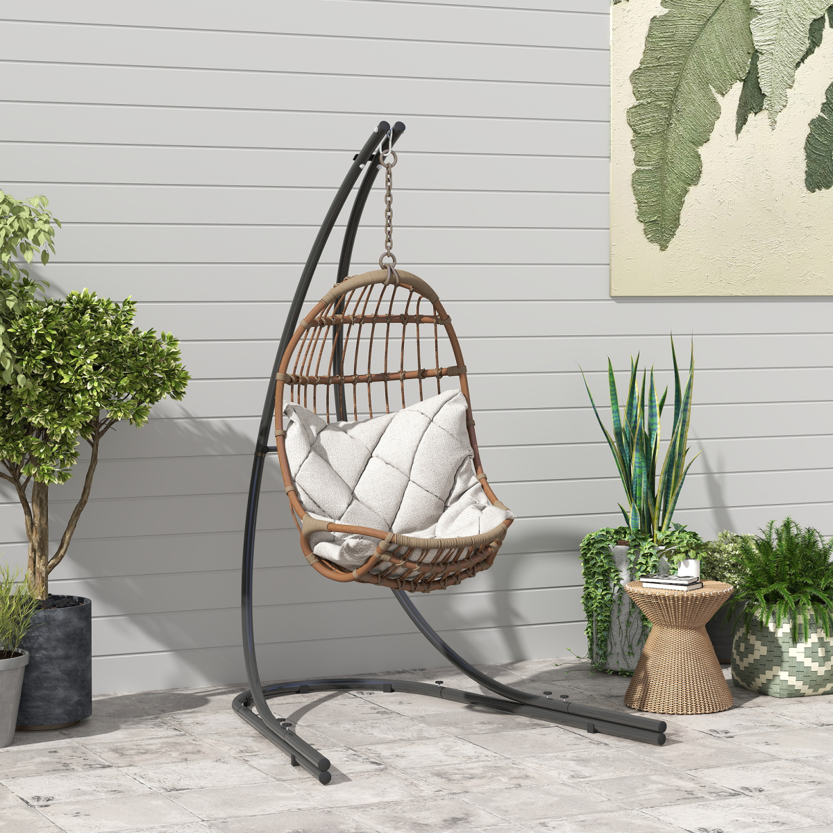 Outsunny Hammock Chair Stand w/ Extra Large Base, Hanging Hammock Stand Only