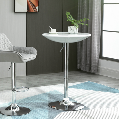 Painted Top Bistro Pub Table Adjustable Swivel Counter Home White
