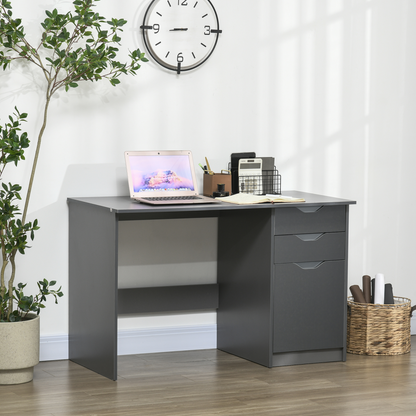 Computer Desk with Drawers, Workstation Grey