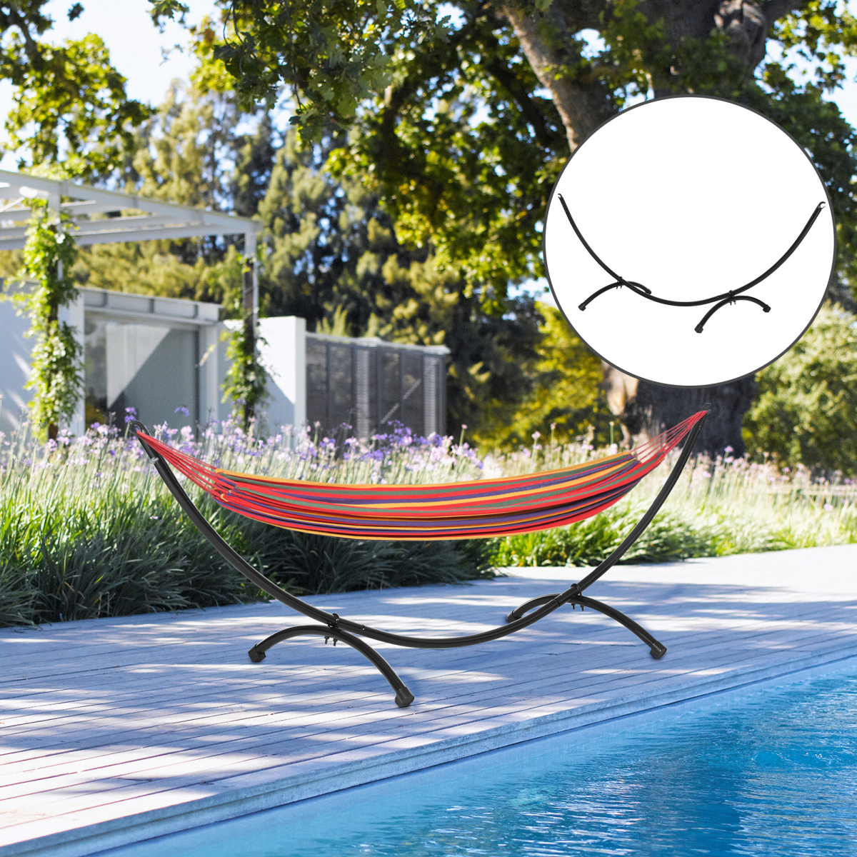 3(m) Metal Hammock Stand Frame Replacement Garden Outdoor Patio