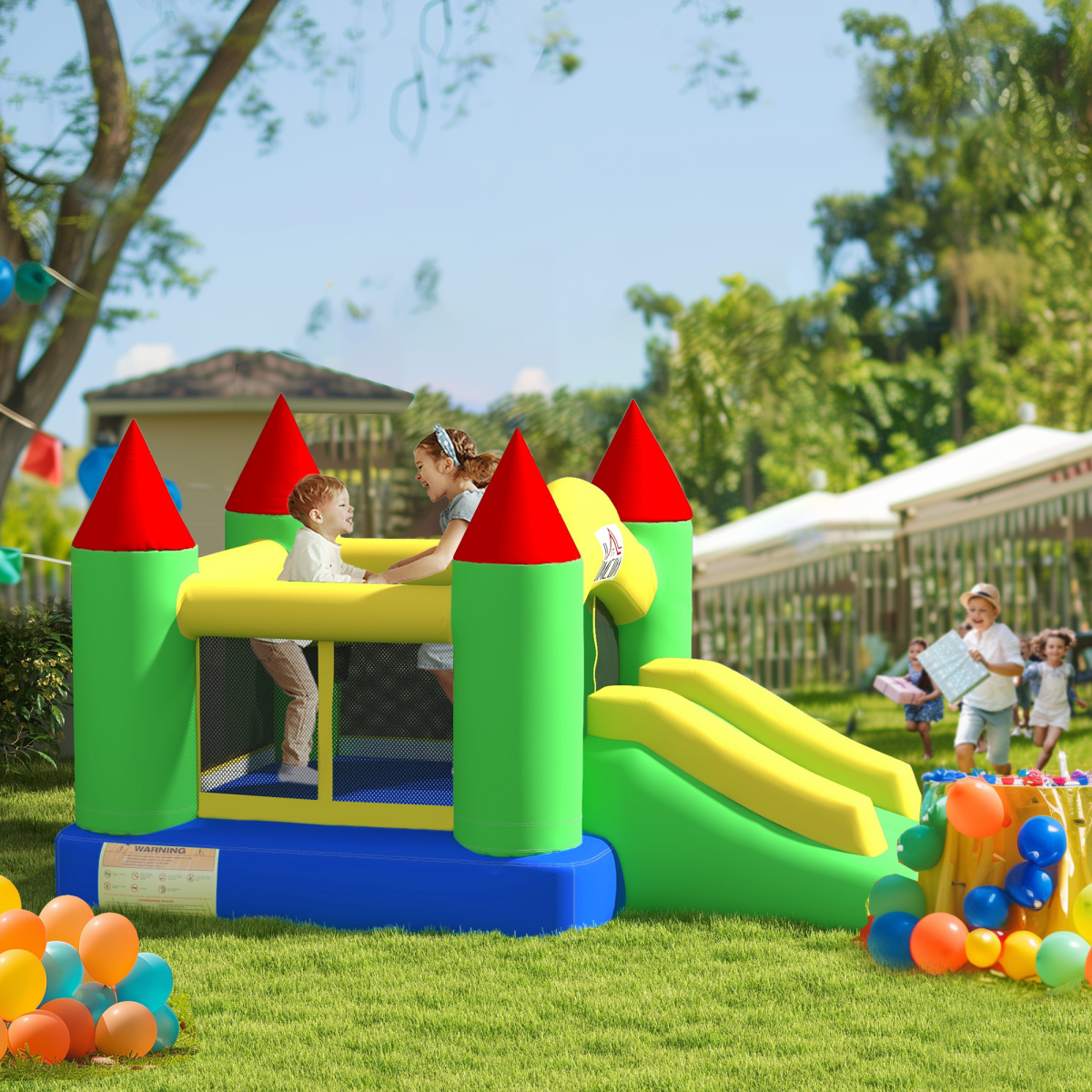 Bouncy Castle with Slide Inflatable Bouncer Kids Jumper Bounce Castle HOMCOM