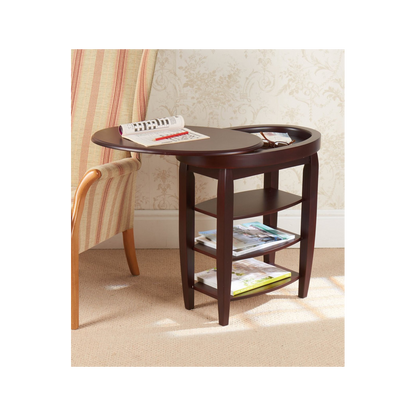Swivel Top Side Table - Mahogany