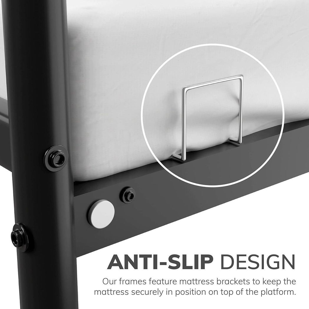 Extra Strong Double Metal Bed Frame In Black - Improved