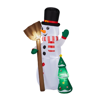 1.85M Lighted Christmas Inflatable Decoration, Inflatable Snowman Holding Groom, Funny Blow Up Yard Decorations with Built-in LED Lights for Holiday Party Front Yard Lawn Garden Decor