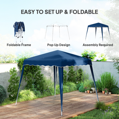 Outsunny Garden Pop up Gazebo Tent Party Water-resistant 2.5 x 2.5M Blue
