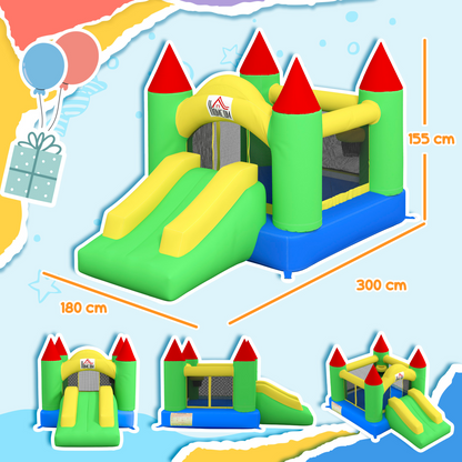 Bouncy Castle with Slide Inflatable Bouncer Kids Jumper Bounce Castle HOMCOM