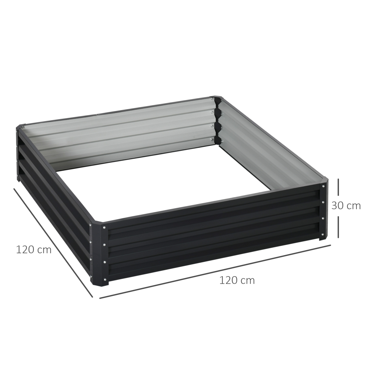 Raised Garden Bed Gardner Frame Outdoor Planter Kit Flower Vegetables Grey