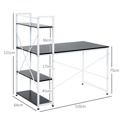 Computer Workstation Metal Frame-White/ Black Colour