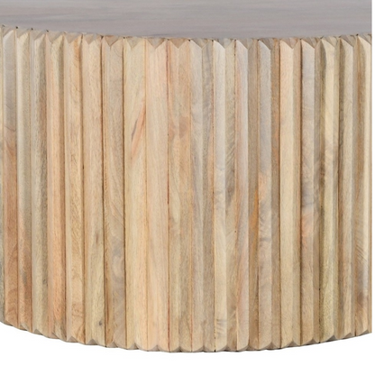 Hudson Carved Mango Wood Round Coffee Table