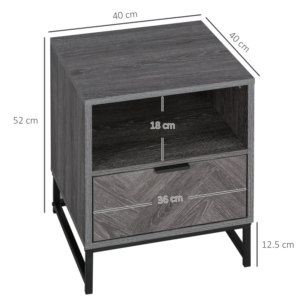 Nightstand, Bedside Table with Drawer and Shelf End Table Living Room, Bedroom