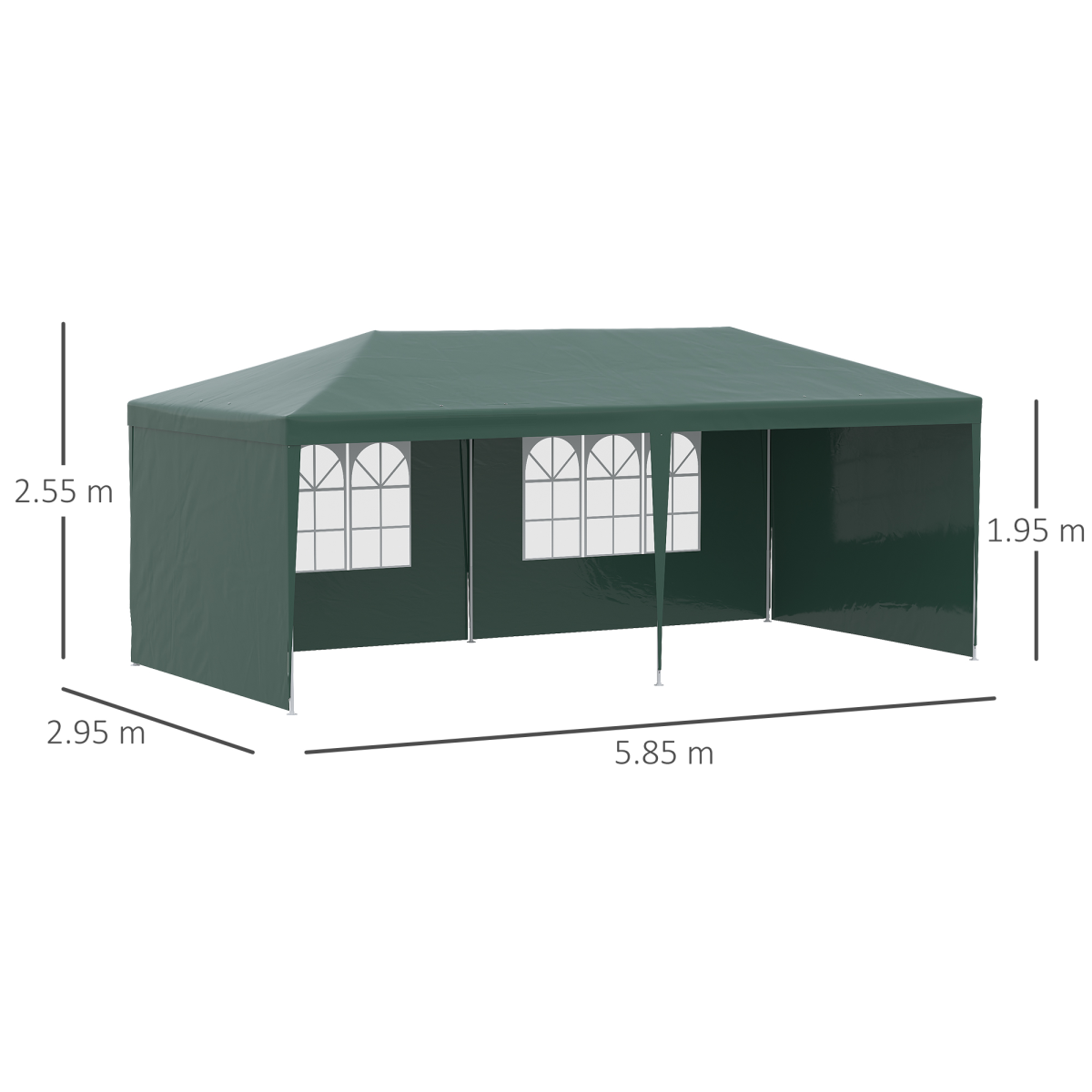Outsunny 6m x 3m Garden Gazebo Marquee Canopy Party Tent Canopy Patio Green