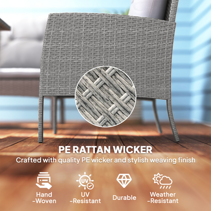 Outsunny 6 Pieces Rattan Garden Furniture Sofa Set, Grey