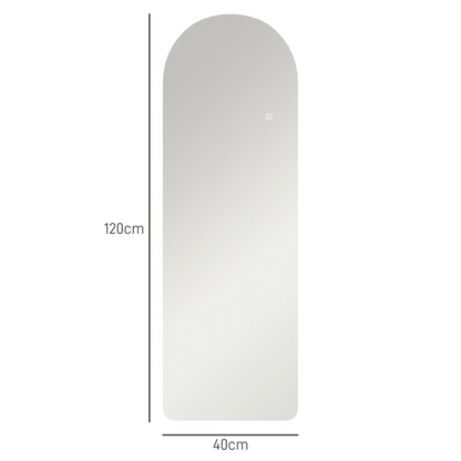 HOMCOM Full Length Wall Mirror with Lights Dimming and 3 Colour Adjustable
