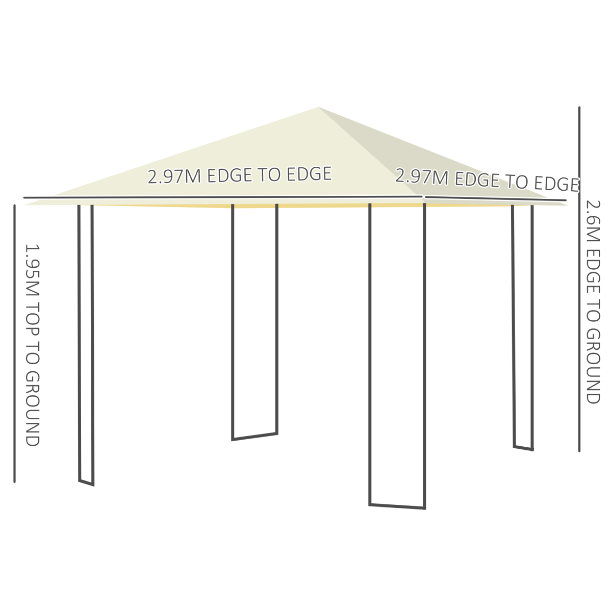 Outdoor Gazebo for Garden Party Tent, Wedding Canopy Pavilion Cream-white