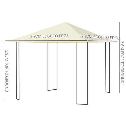 Outdoor Gazebo for Garden Party Tent, Wedding Canopy Pavilion Cream-white