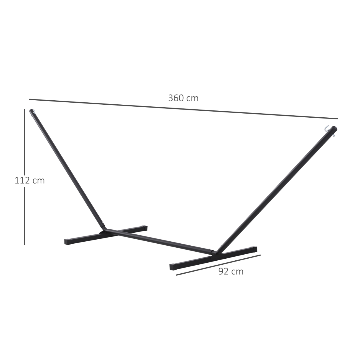3.6m Long Metal Hammock Stand Frame Replacement Garden Outdoor Patio