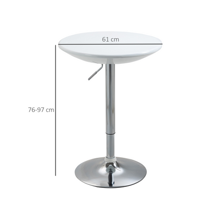 Painted Top Bistro Pub Table Adjustable Swivel Counter Home White