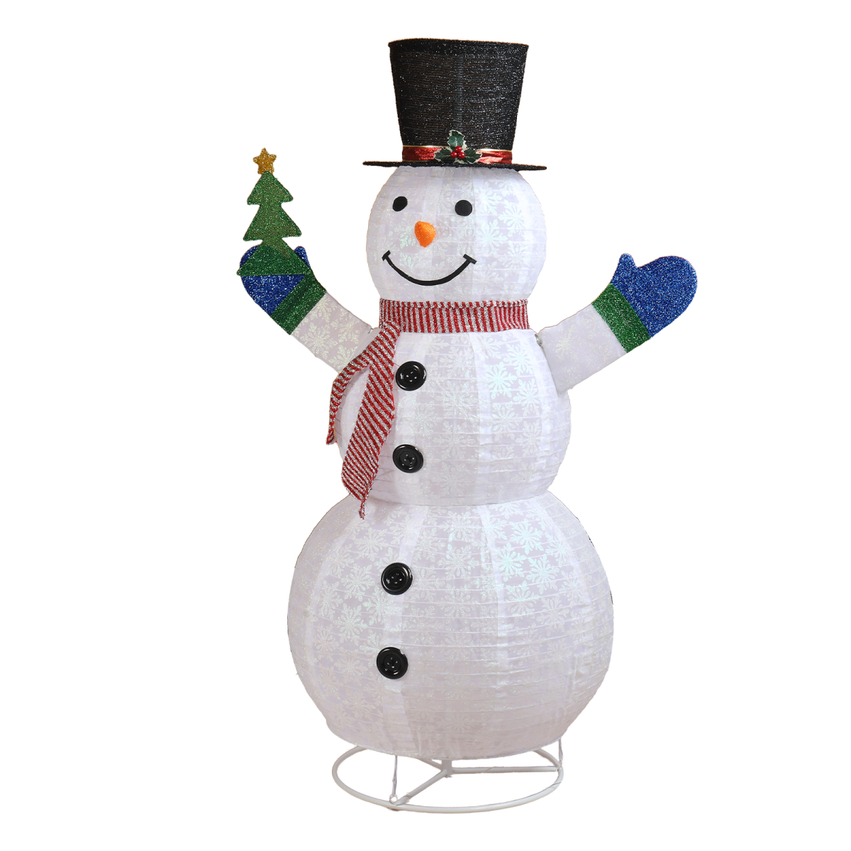 1.7M Lighted Snowman Holding Small Tree Christmas Yard Decorations, Pre-lit Pull Up Snowman with 200 Warm White LEDs, for Xmas Outdoor Holiday Indoor Decor Lighted Holiday Displays, White