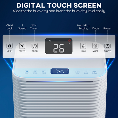 10L/Day 2000ML Portable Quiet Dehumidifier Home Laundry Room Electric Moisture