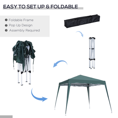 Garden Pop up Gazebo Tent Party Water-resistant 2.5 x 2.5M Green Outsunny