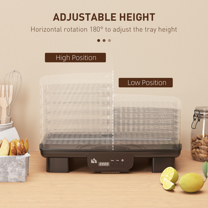 HOMCOM 6 Tray Food Dehydrator, Food Dryer Machine for Fruit Meat Vegetable