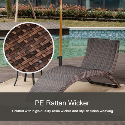 Rattan Folding Sun Lounger Recliner Cushion Wicker Garden Furniture 2 Colours