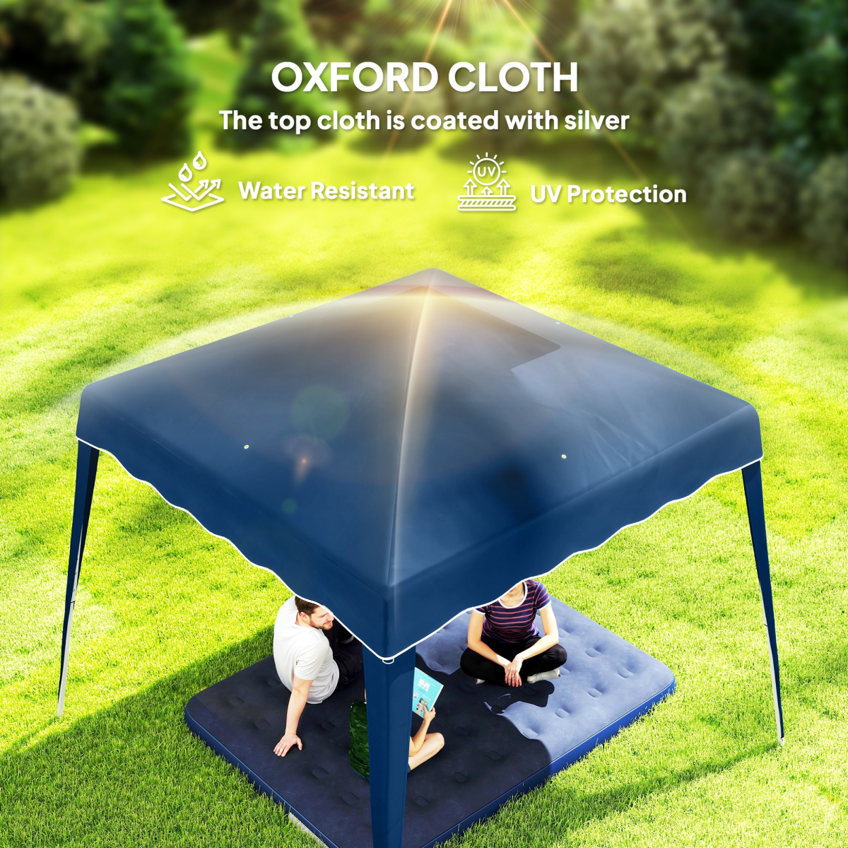 Outsunny Garden Pop up Gazebo Tent Party Water-resistant 2.5 x 2.5M Blue