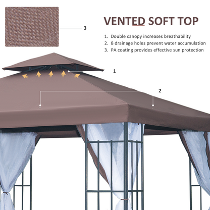 3x3m Gazebo Marquee Metal Party Tent Canopy Pavillion  Steel Frame